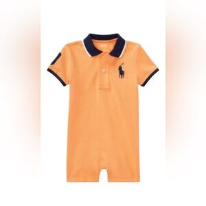 Orange Polo Romper Infant 12M